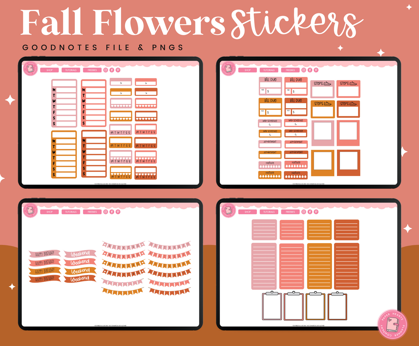 Fall Flowers Stickers