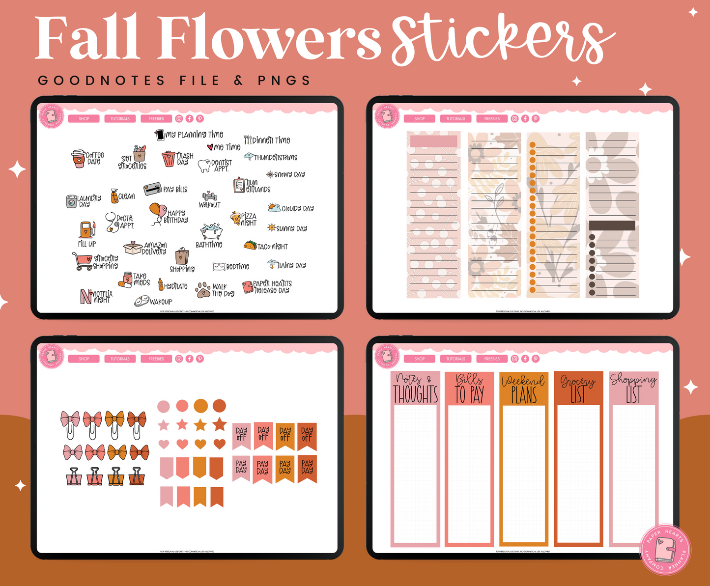 Fall Flowers Stickers