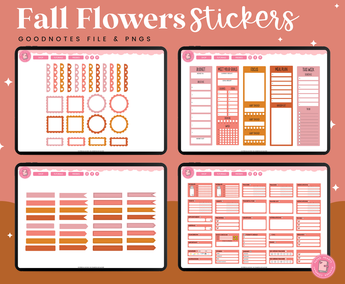 Fall Flowers Stickers