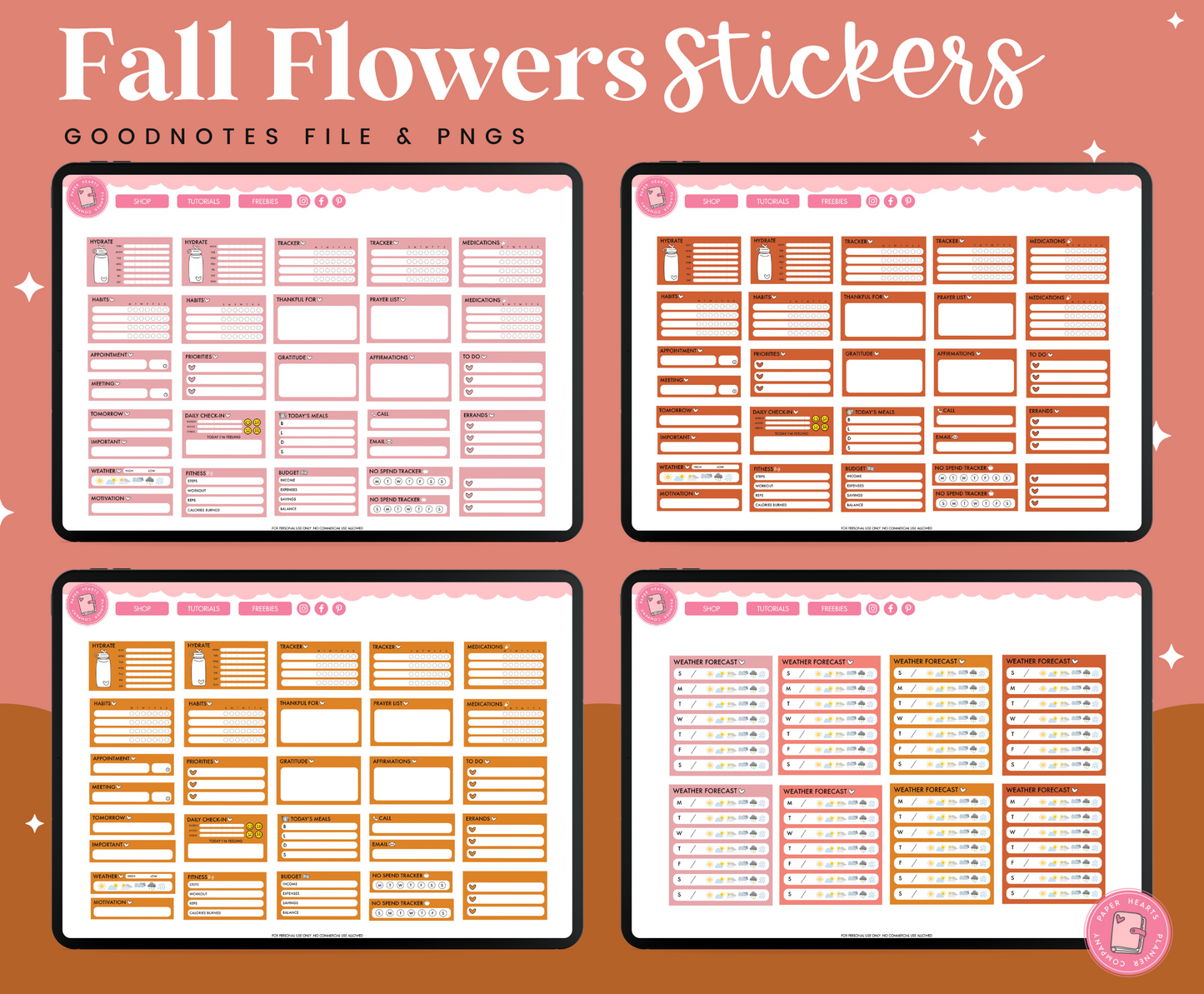 Fall Flowers Stickers