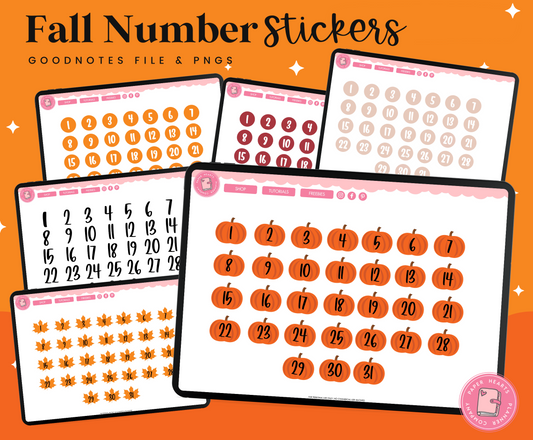 Fall Numbers Stickers