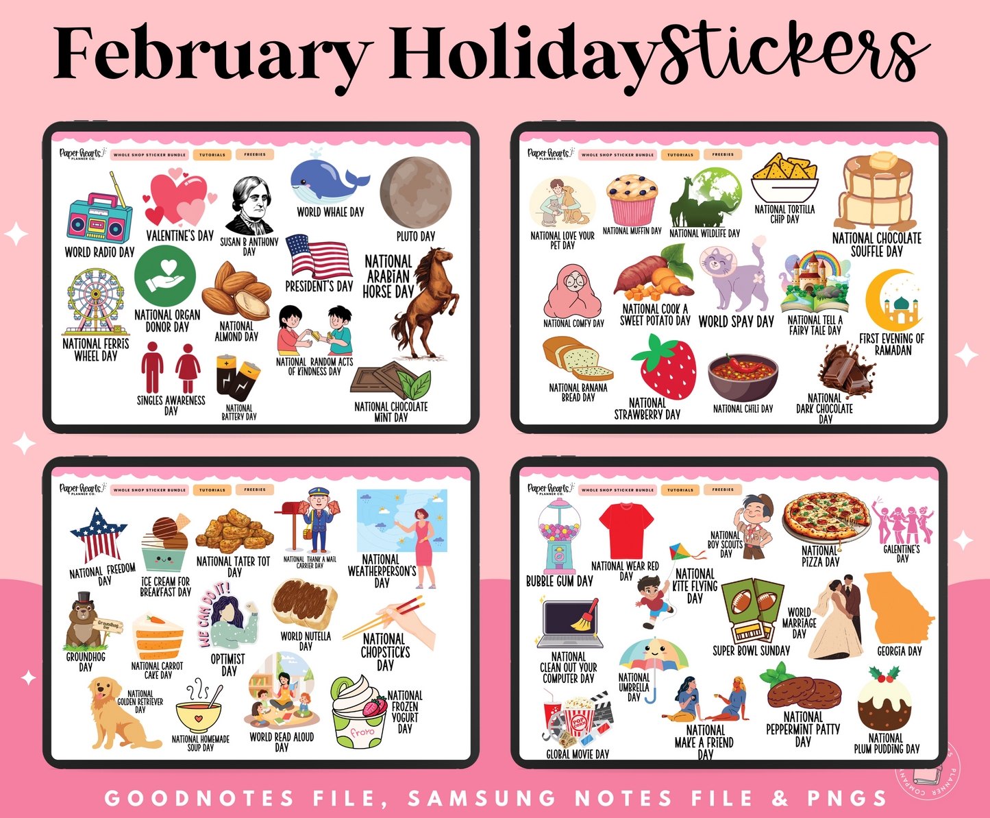 February Holiday Stickers