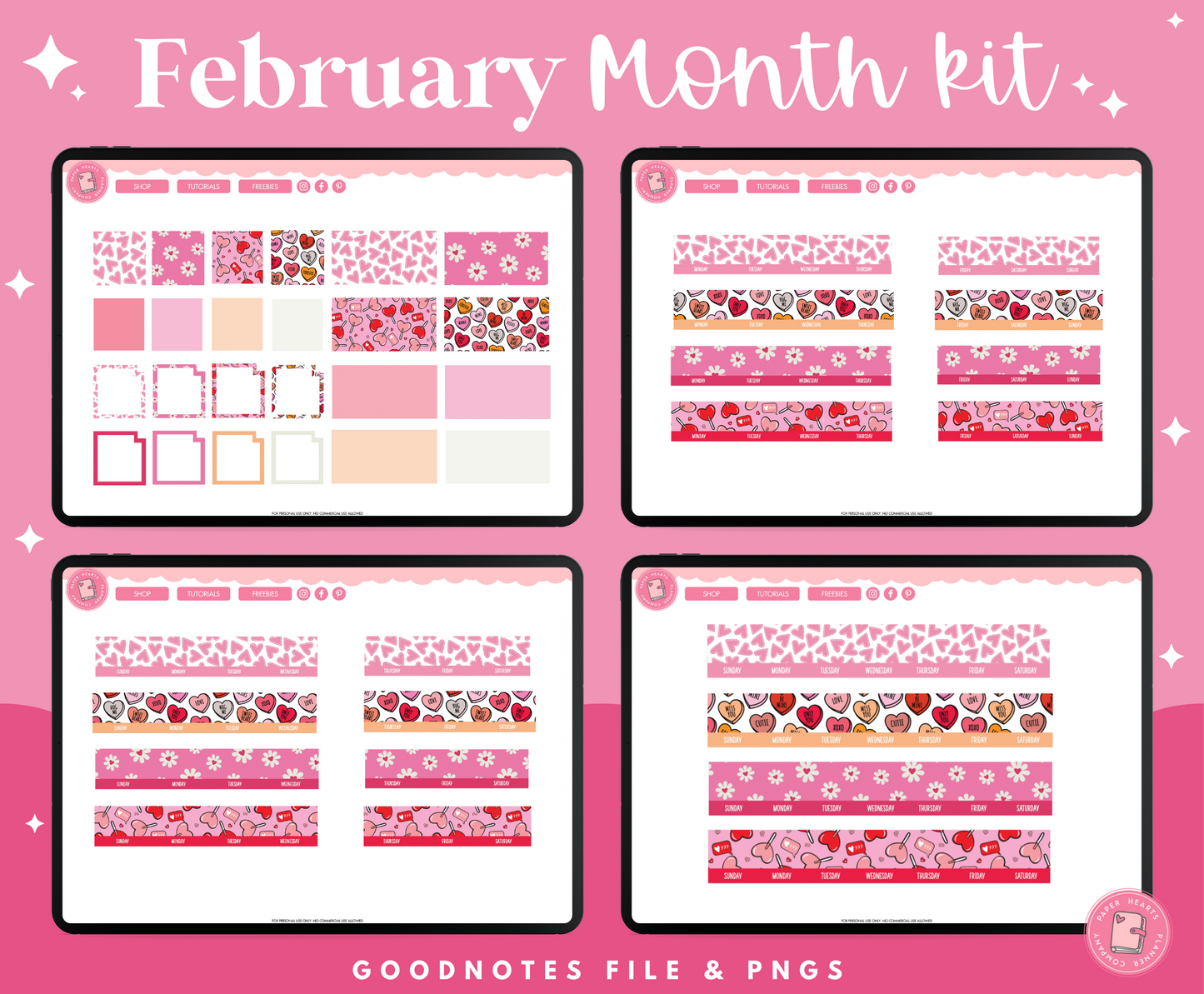 February Monthly Kit Stickers