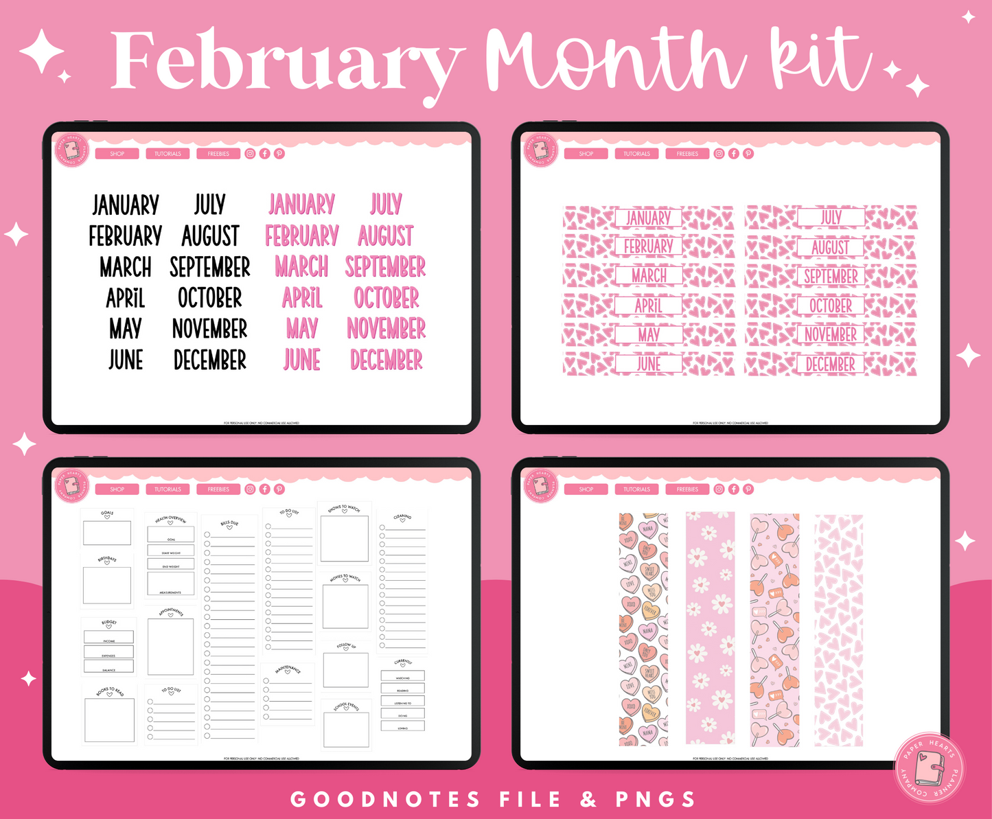 February Monthly Kit Stickers