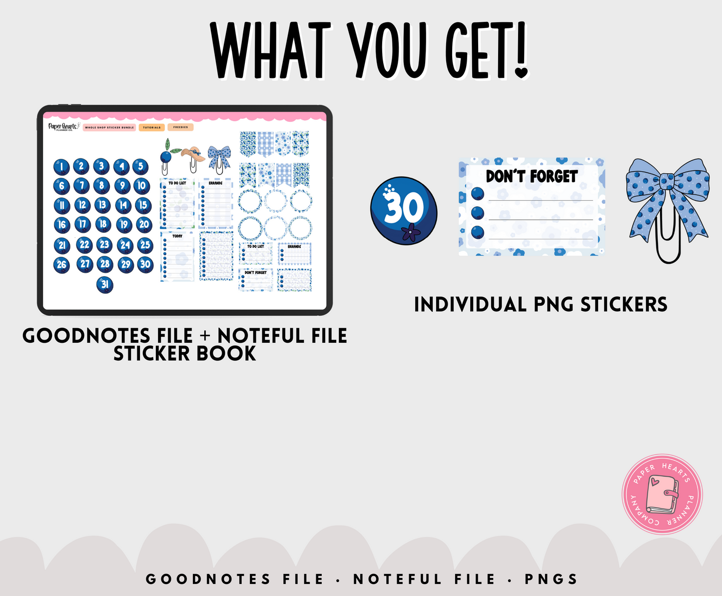 Free Blueberries Stickers