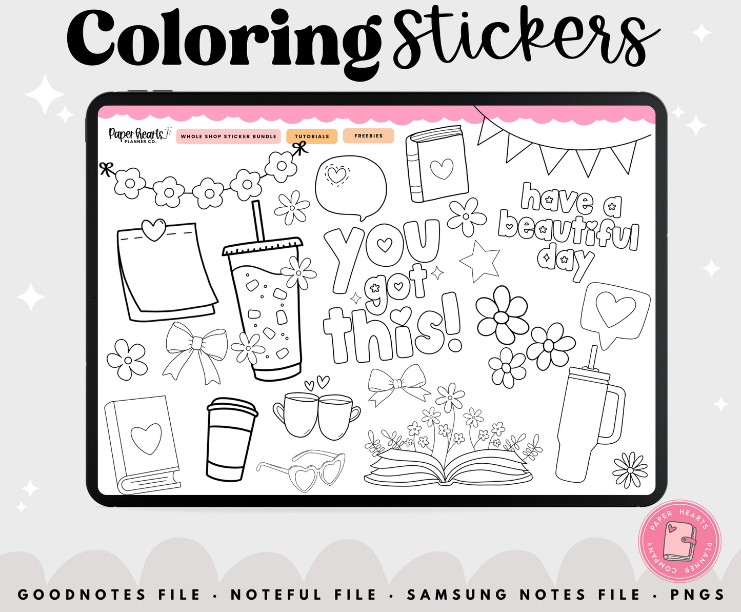 Girly Coloring Stickers