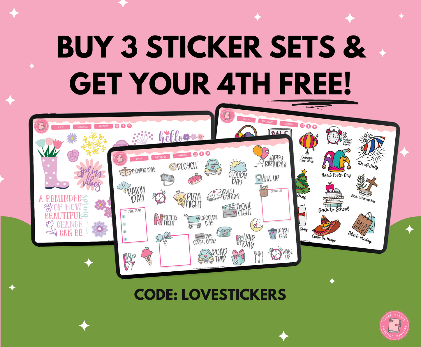 Girly Girl Camping Digital Stickers