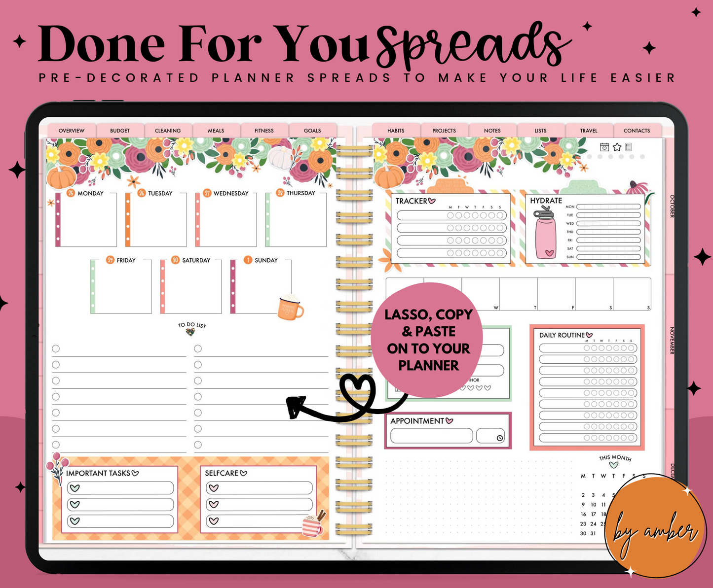 Girly Girl Fall Weekly Done For You Spread