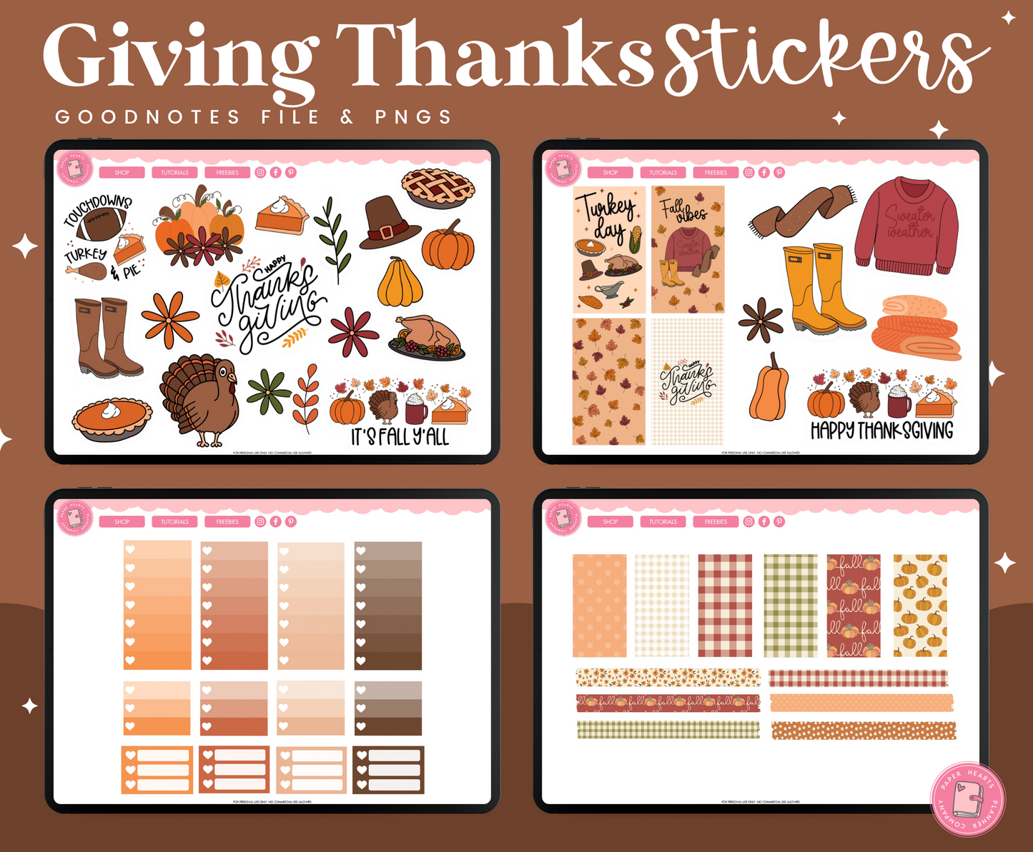 Giving Thanks Stickers