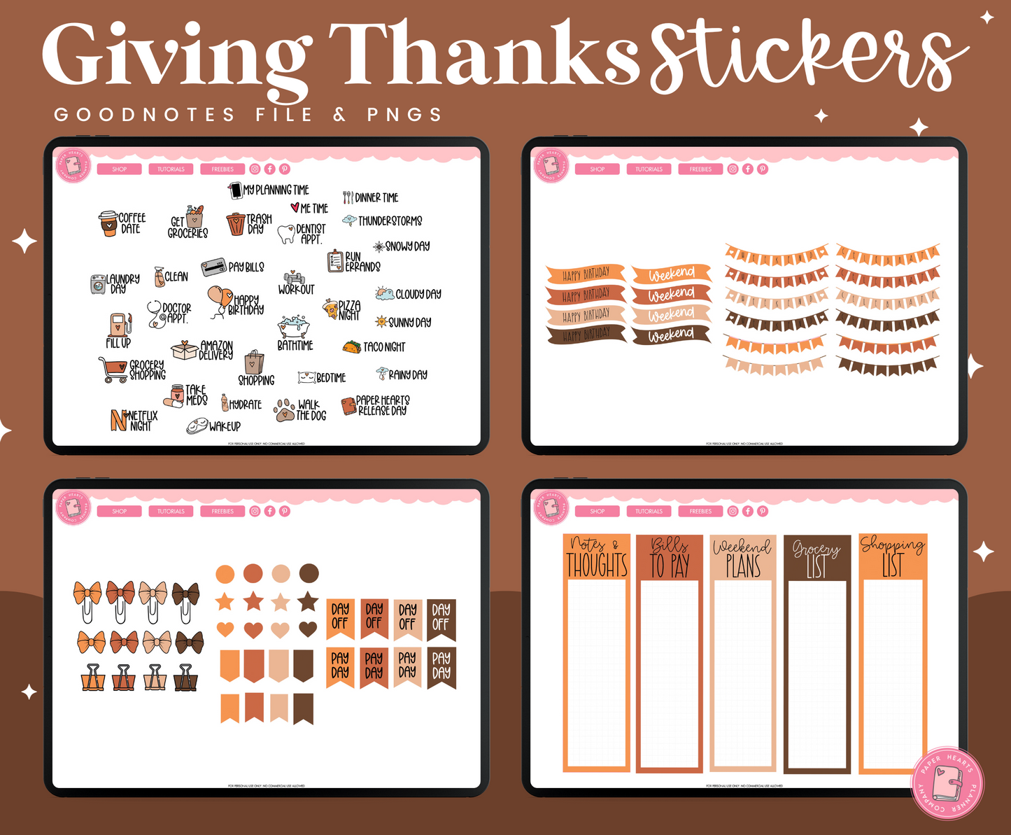 Giving Thanks Stickers