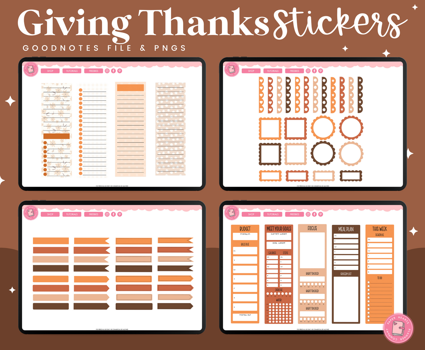 Giving Thanks Stickers