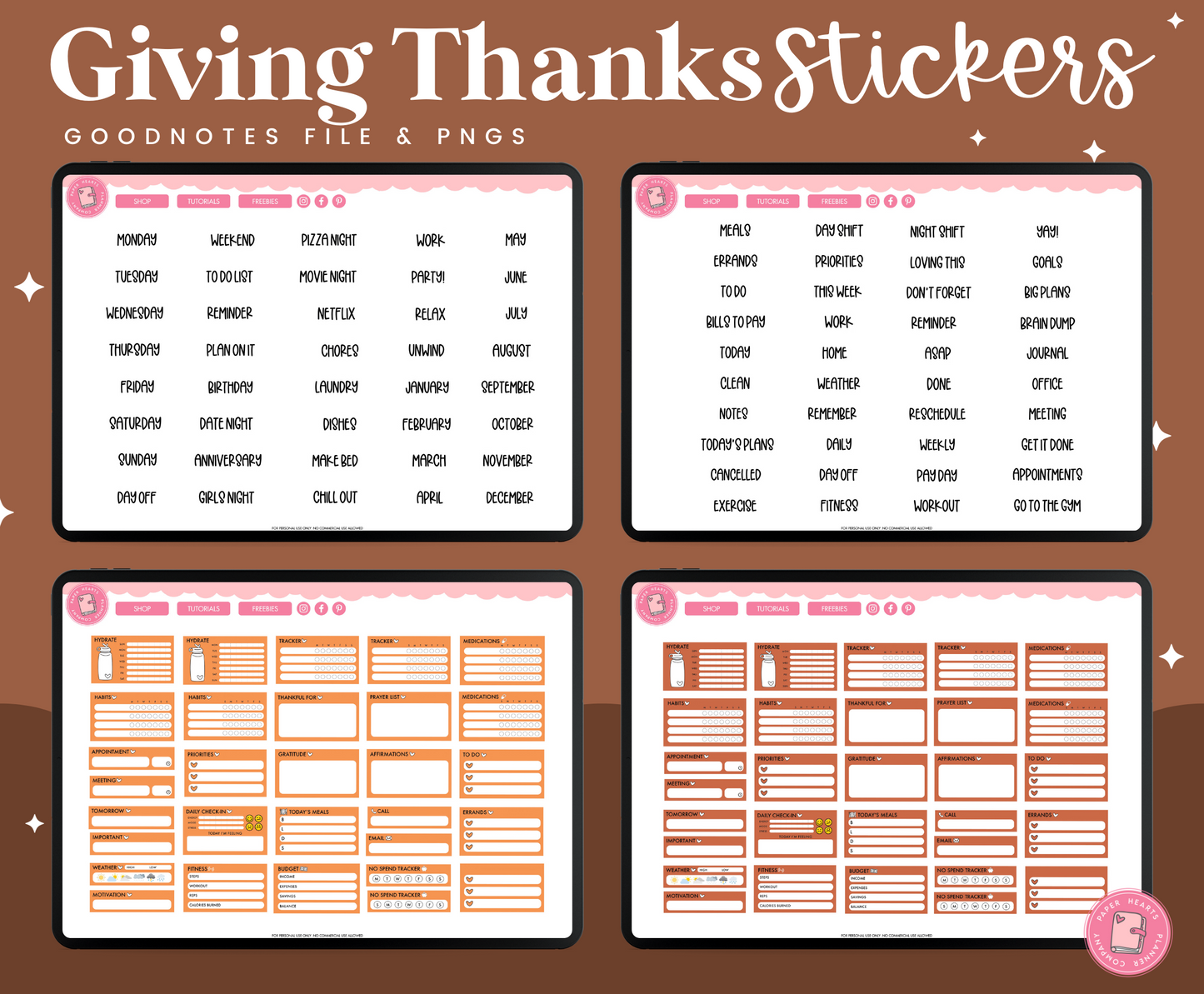 Giving Thanks Stickers