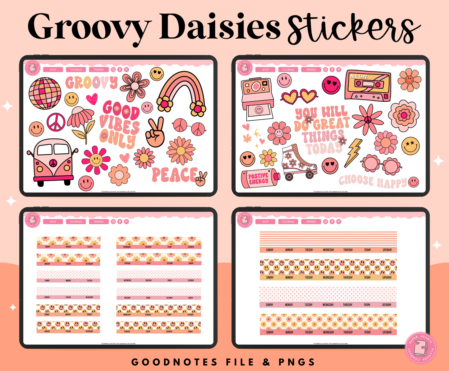 Groovy Daisies Stickers