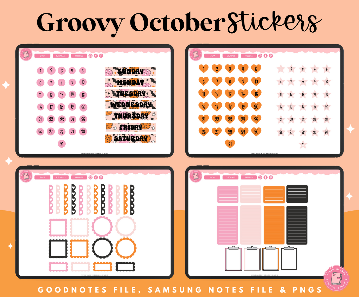 Groovy October Stickers