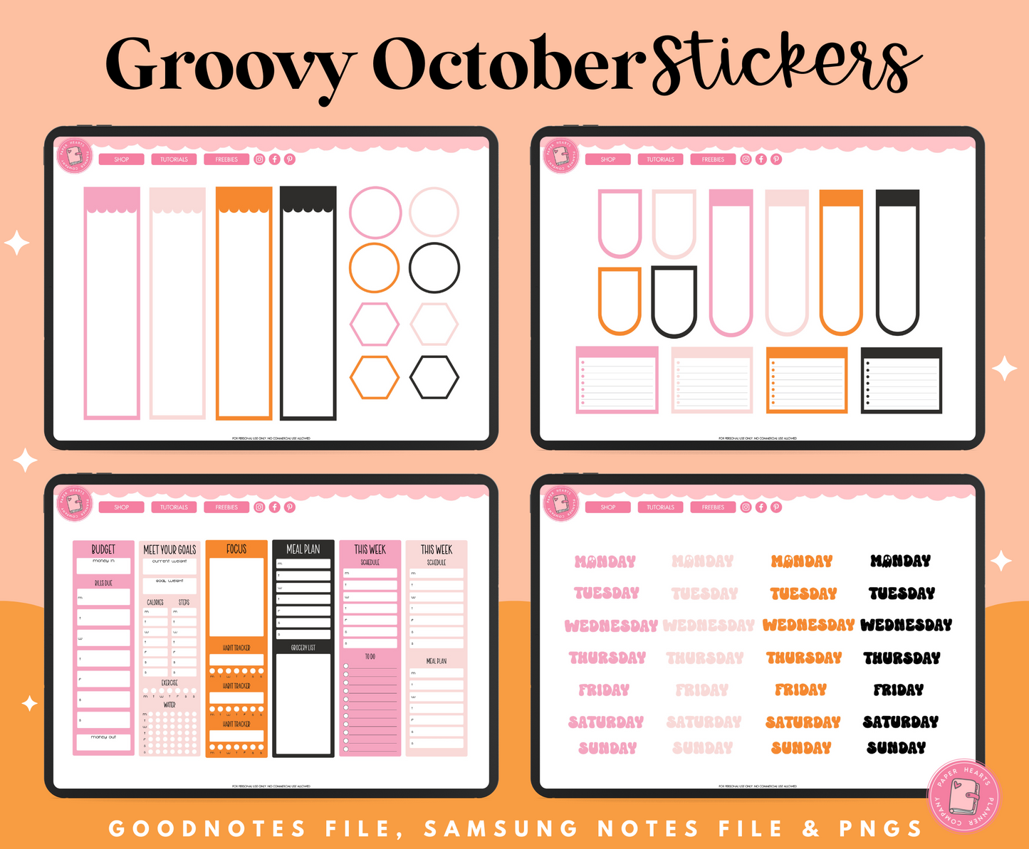 Groovy October Stickers