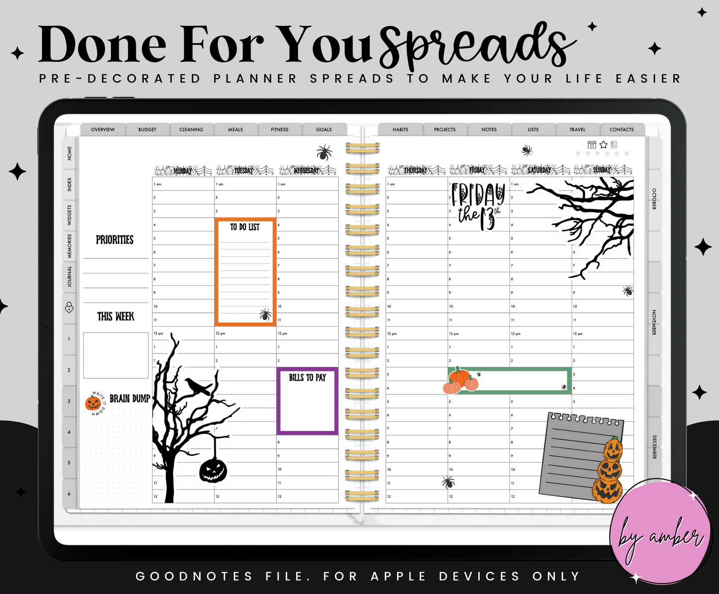 Halloween Time Block Done For You Spread