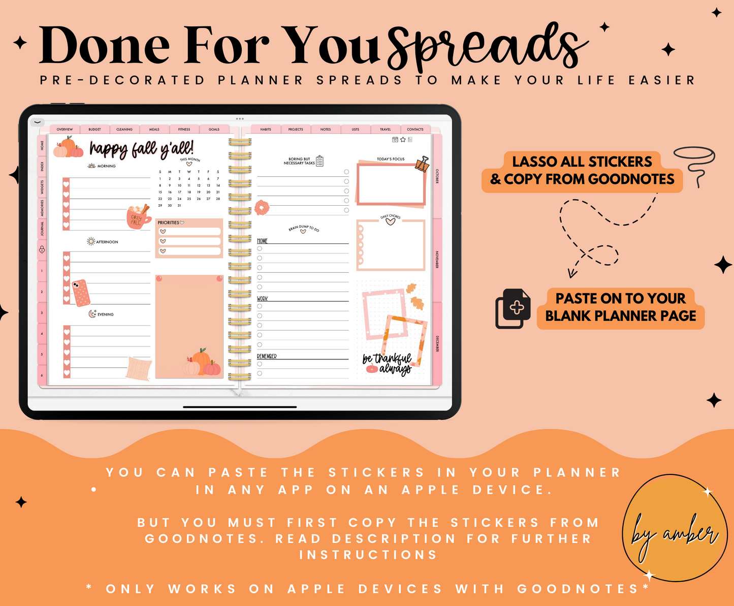 Happy Fall Yall Daily ADHD Planner Done For You Spread