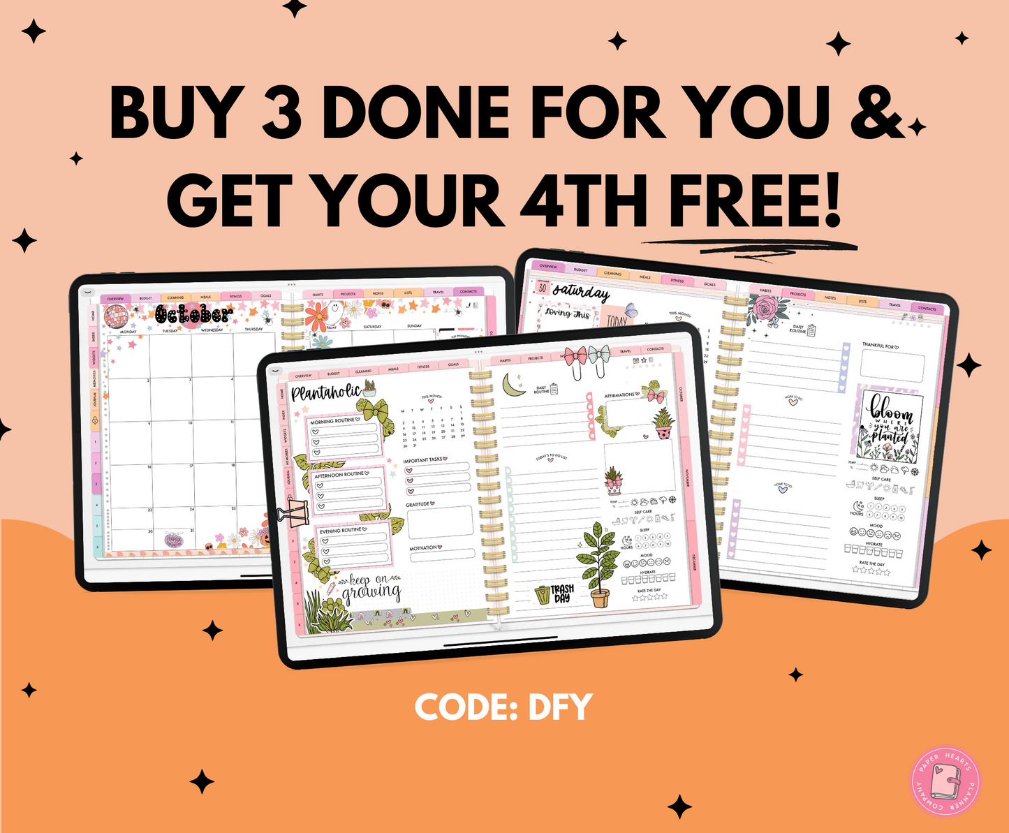 Happy Fall Yall Daily ADHD Planner Done For You Spread