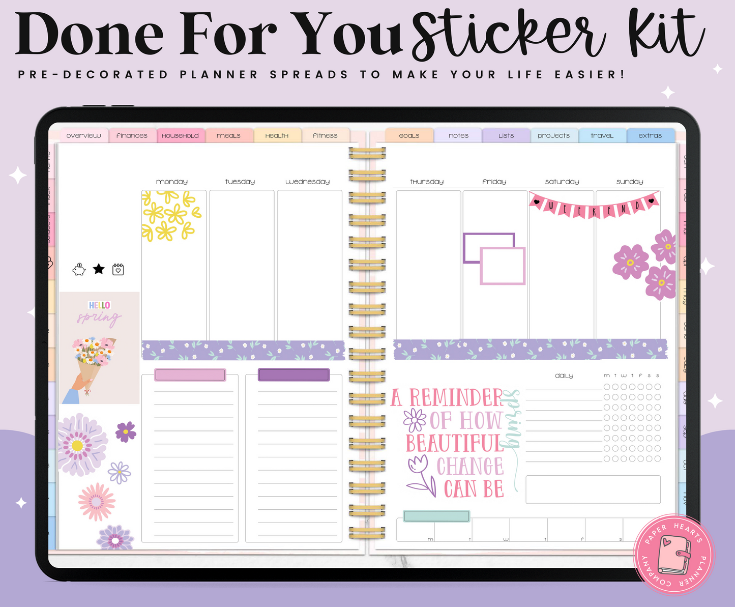 Hello Spring Done For You Sticker Set