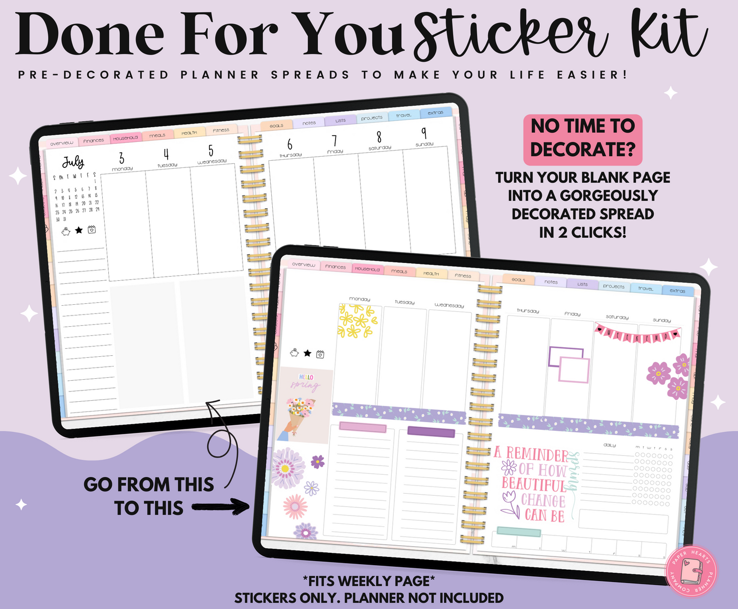 Hello Spring Done For You Sticker Set