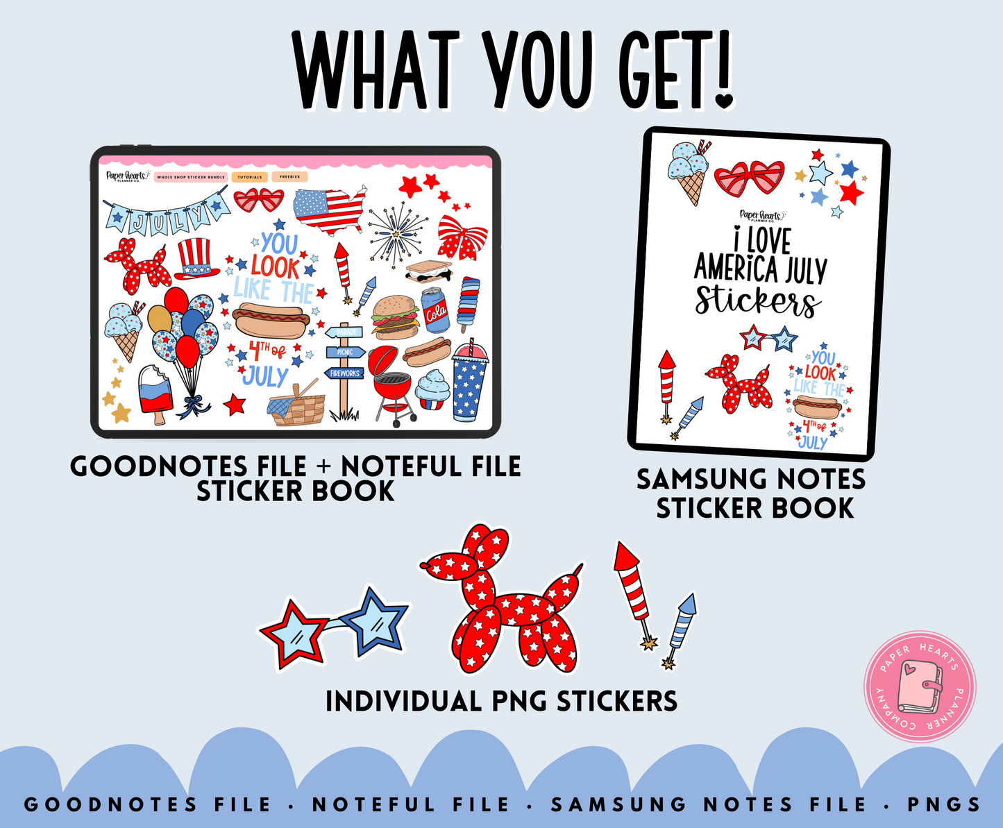 I Love America July Stickers