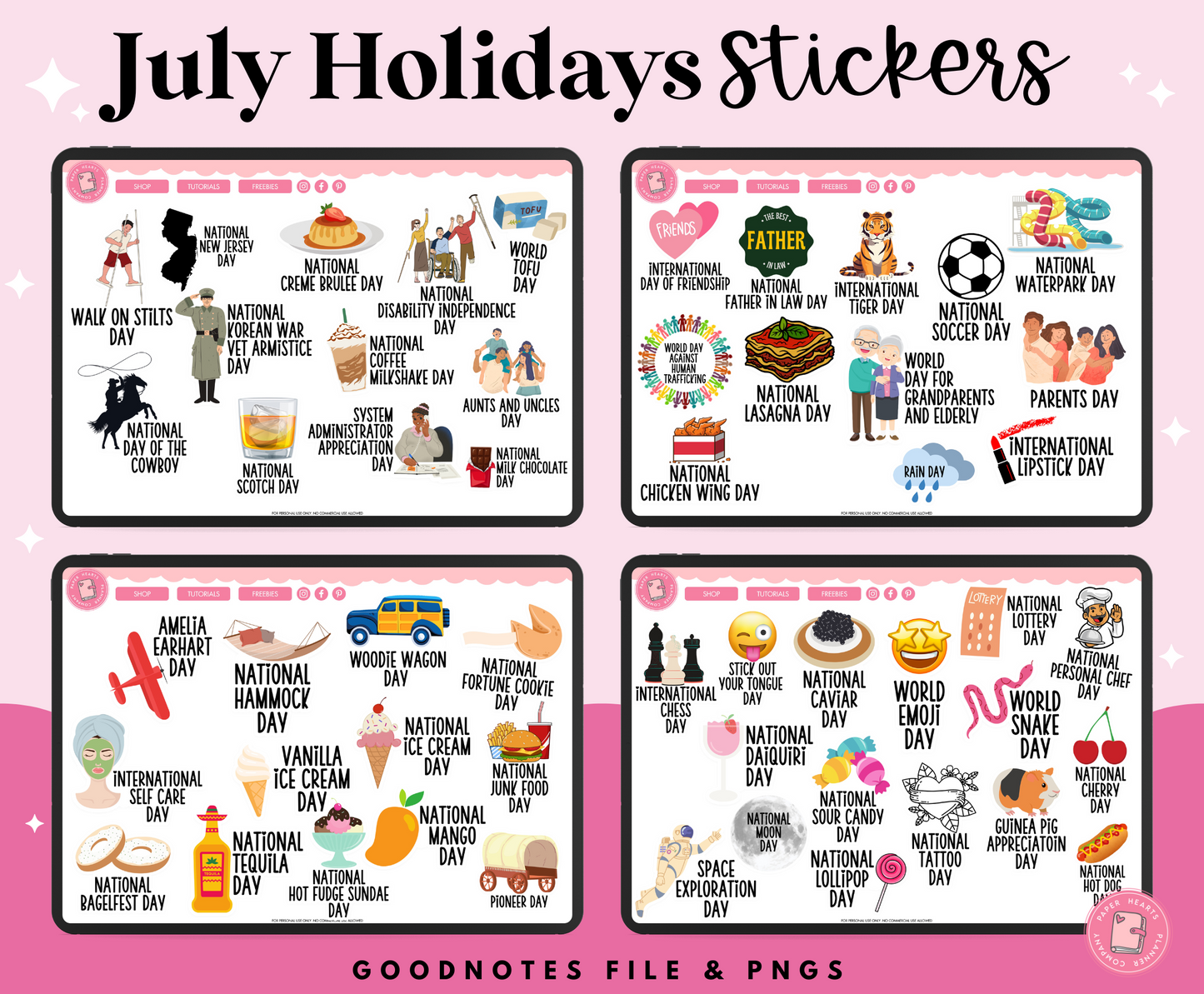 July Holiday Stickers