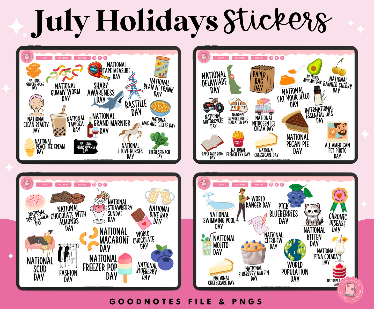 July Holiday Stickers