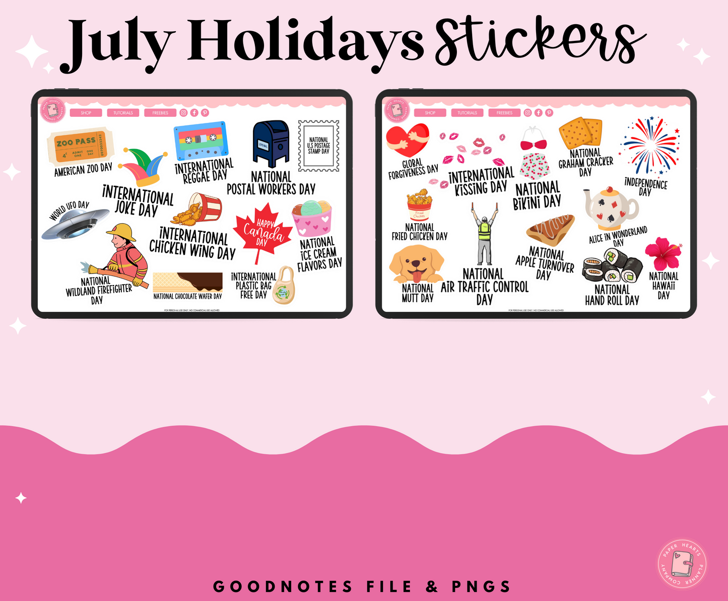 July Holiday Stickers