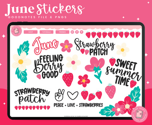 June Stickers 2023 Strawberry Patch