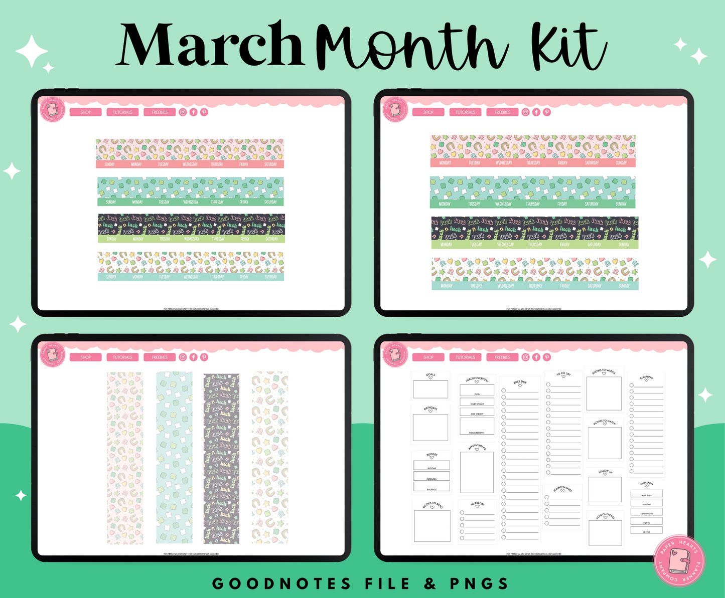 March Monthly Kit Stickers - Lucky Charms