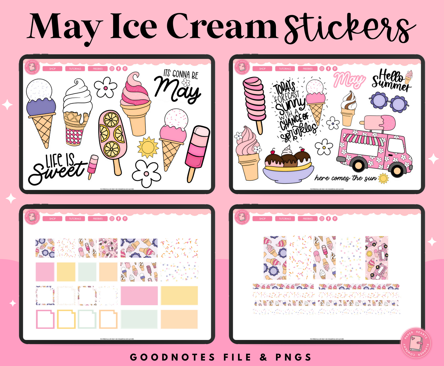 May Ice Cream Stickers