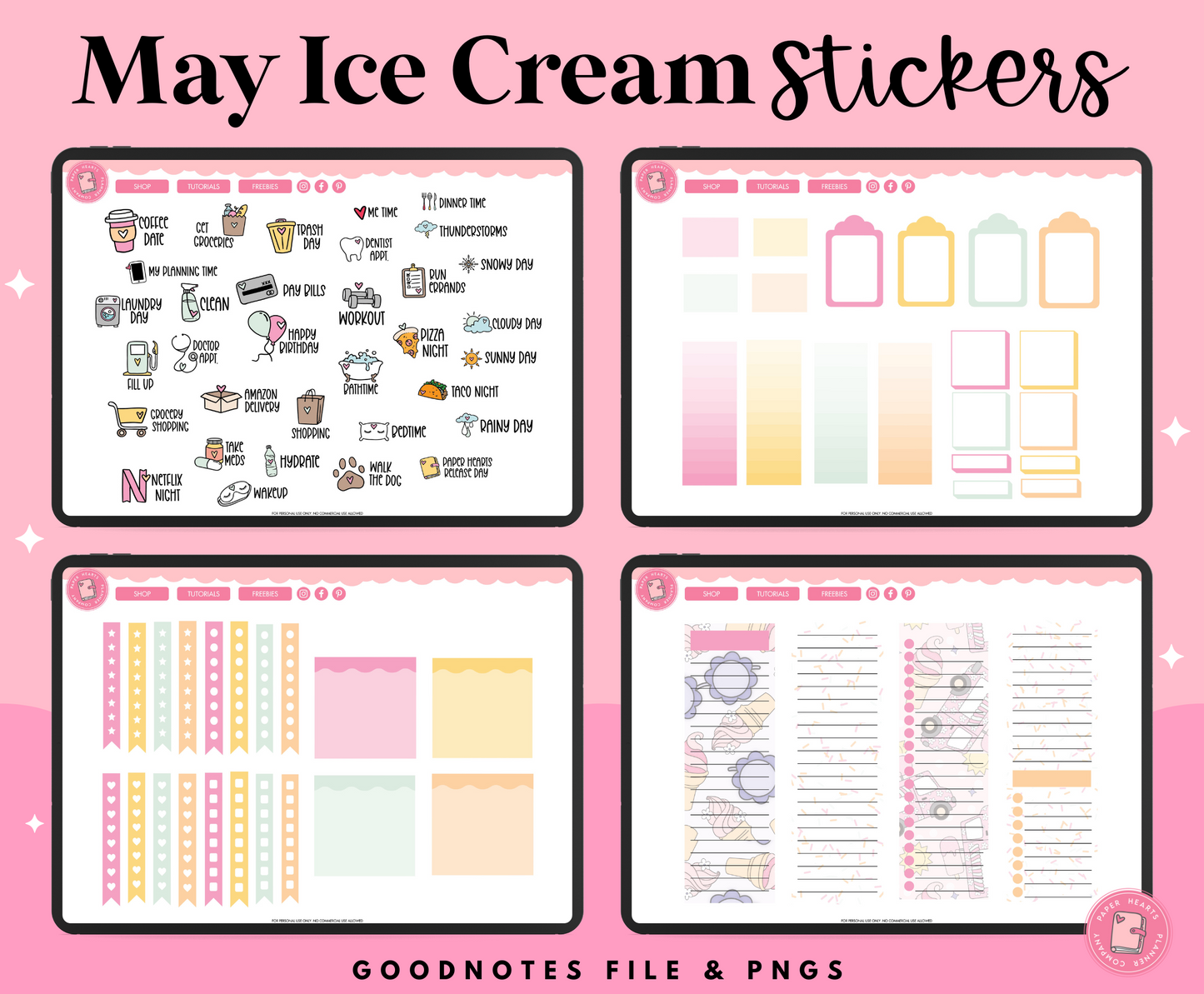 May Ice Cream Stickers