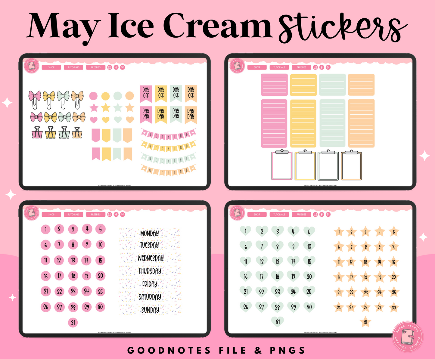 May Ice Cream Stickers