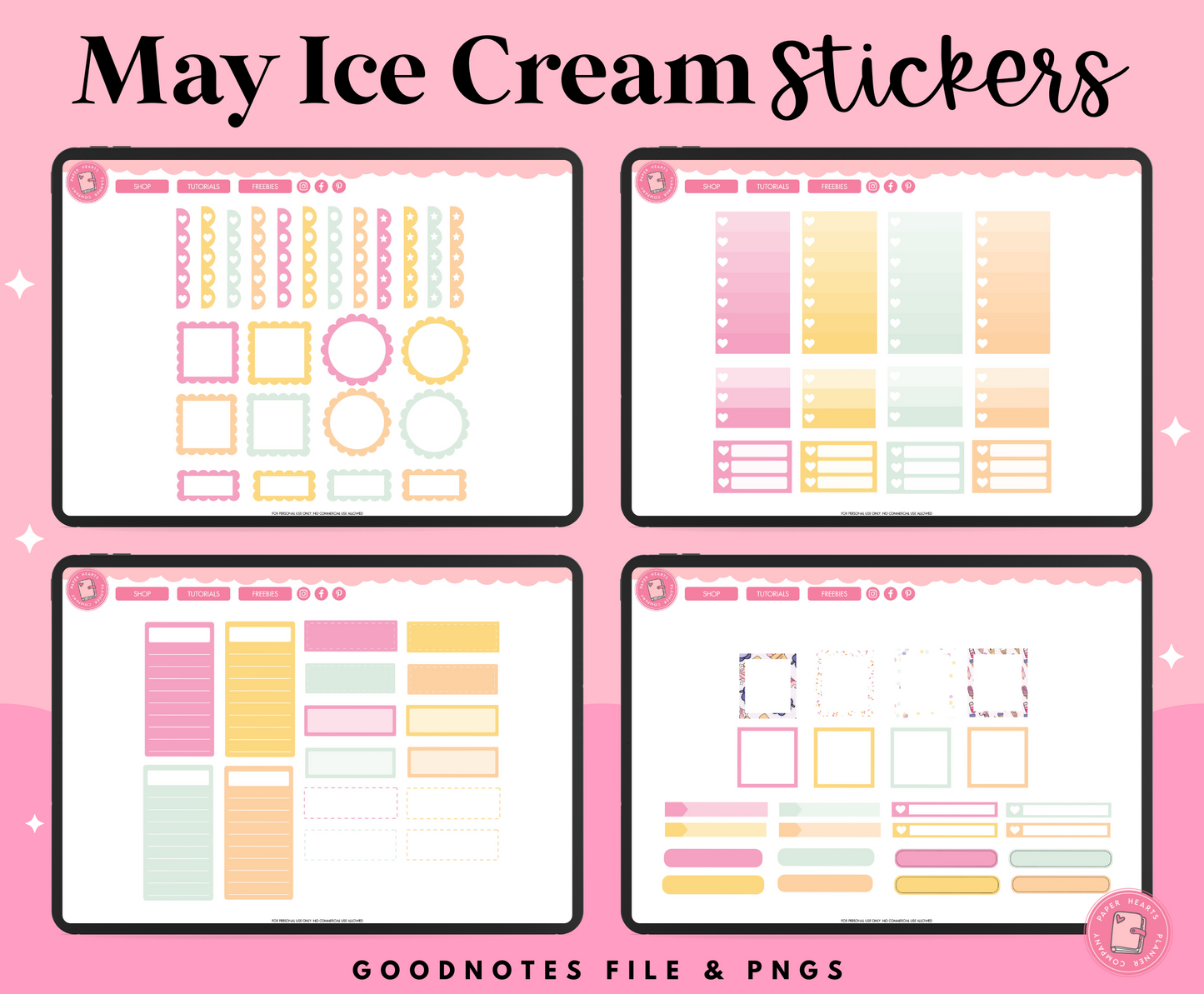 May Ice Cream Stickers