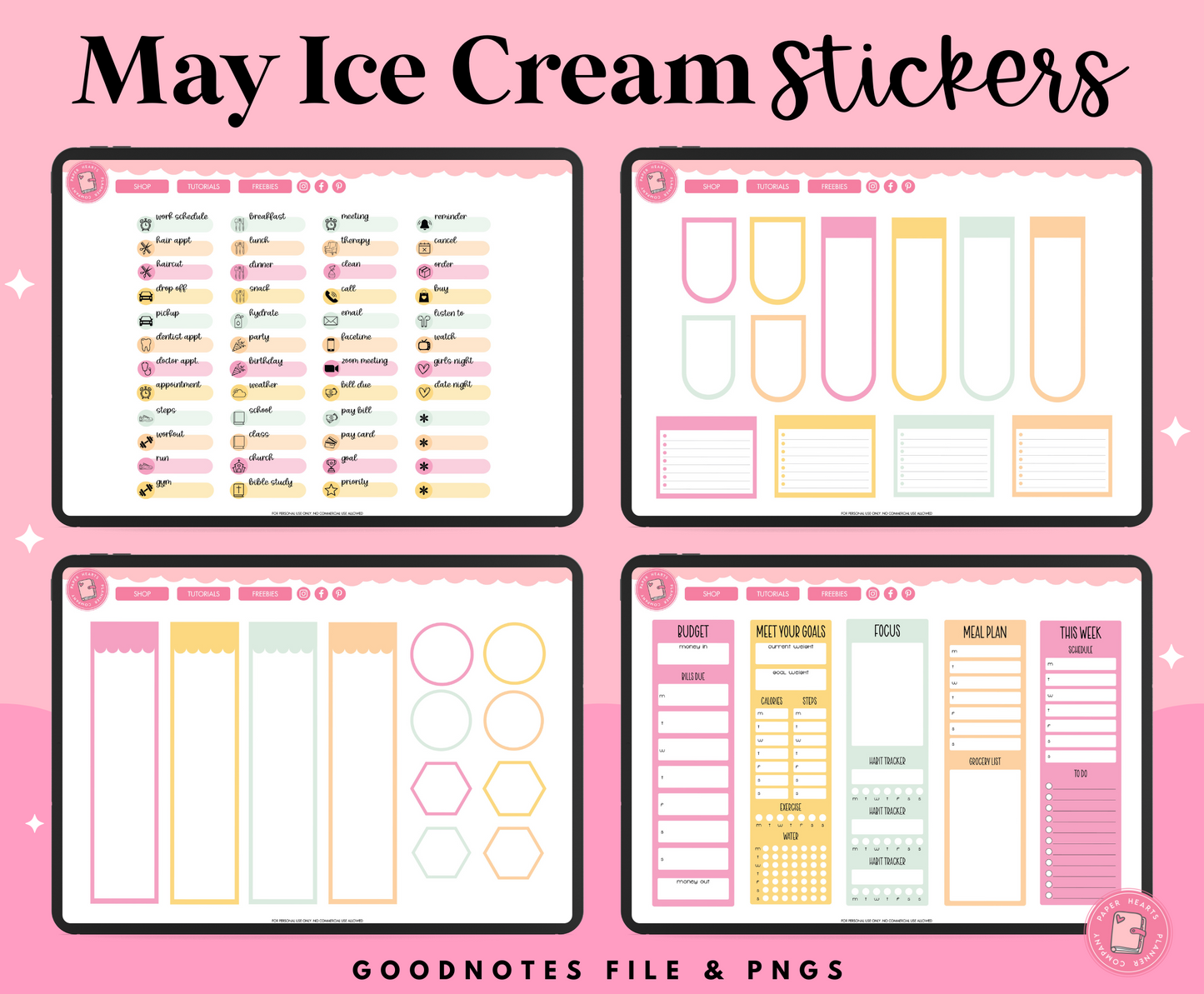 May Ice Cream Stickers