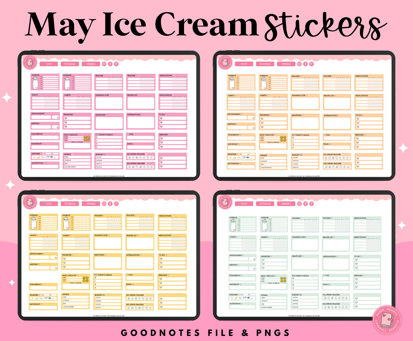 May Ice Cream Stickers