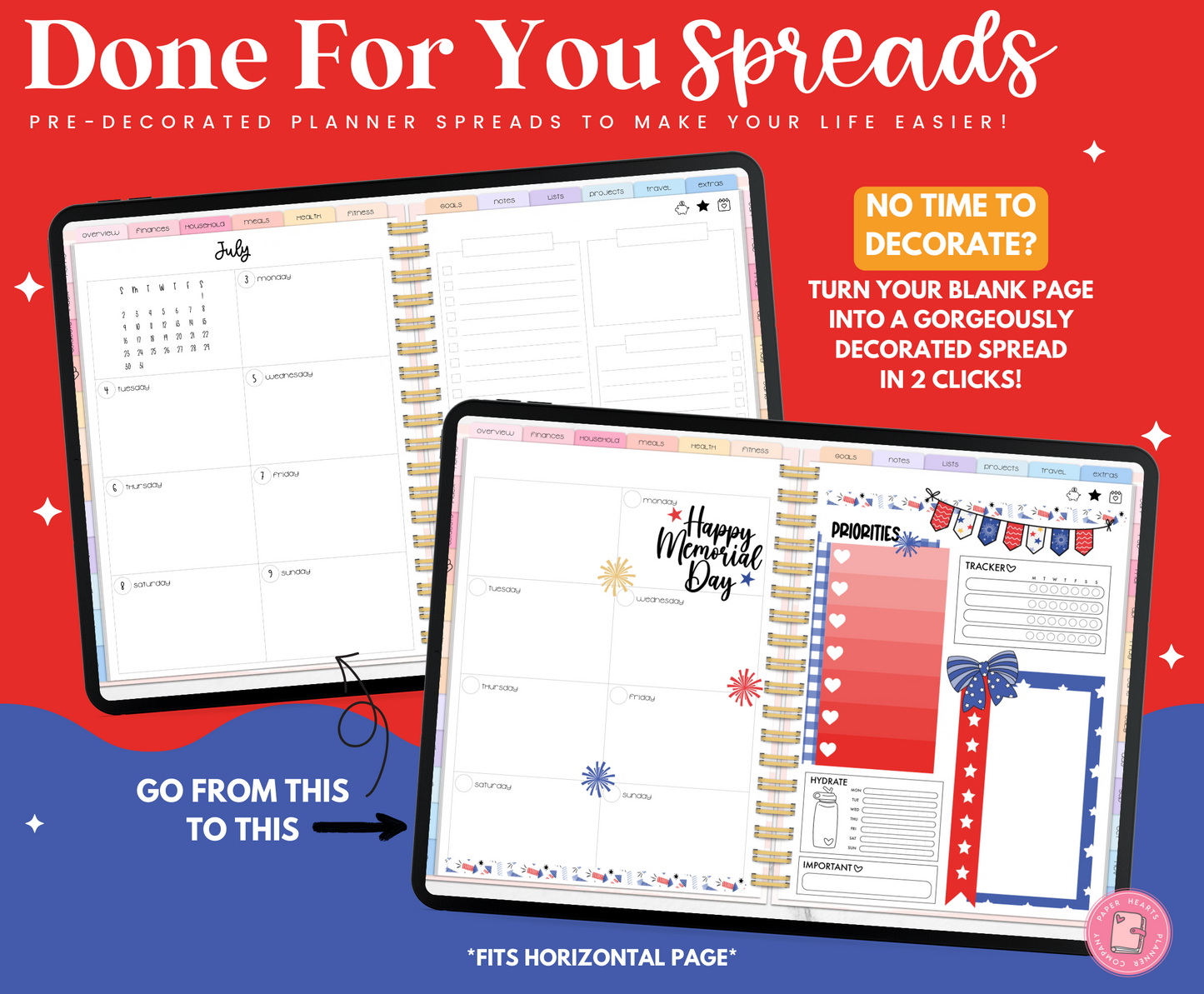 Memorial Day Done For You Sticker Set Horizontal Layout