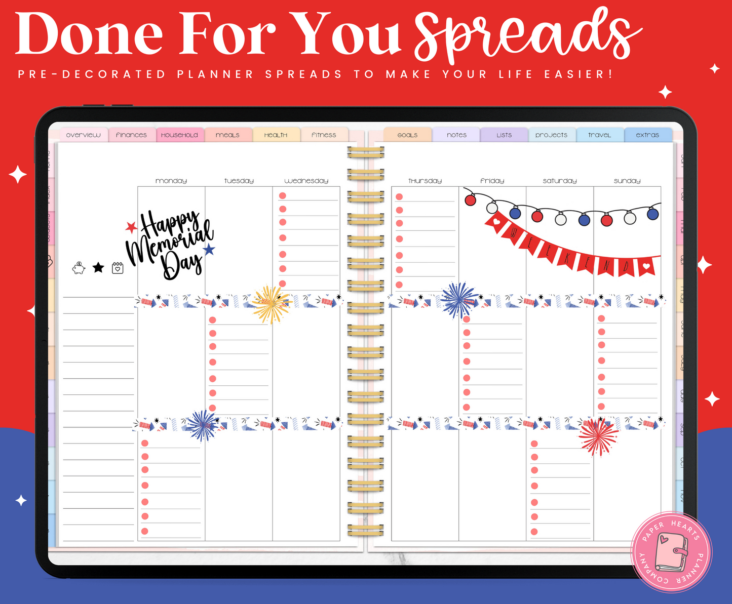 Memorial Day Done For You Sticker Set Vertical Layout