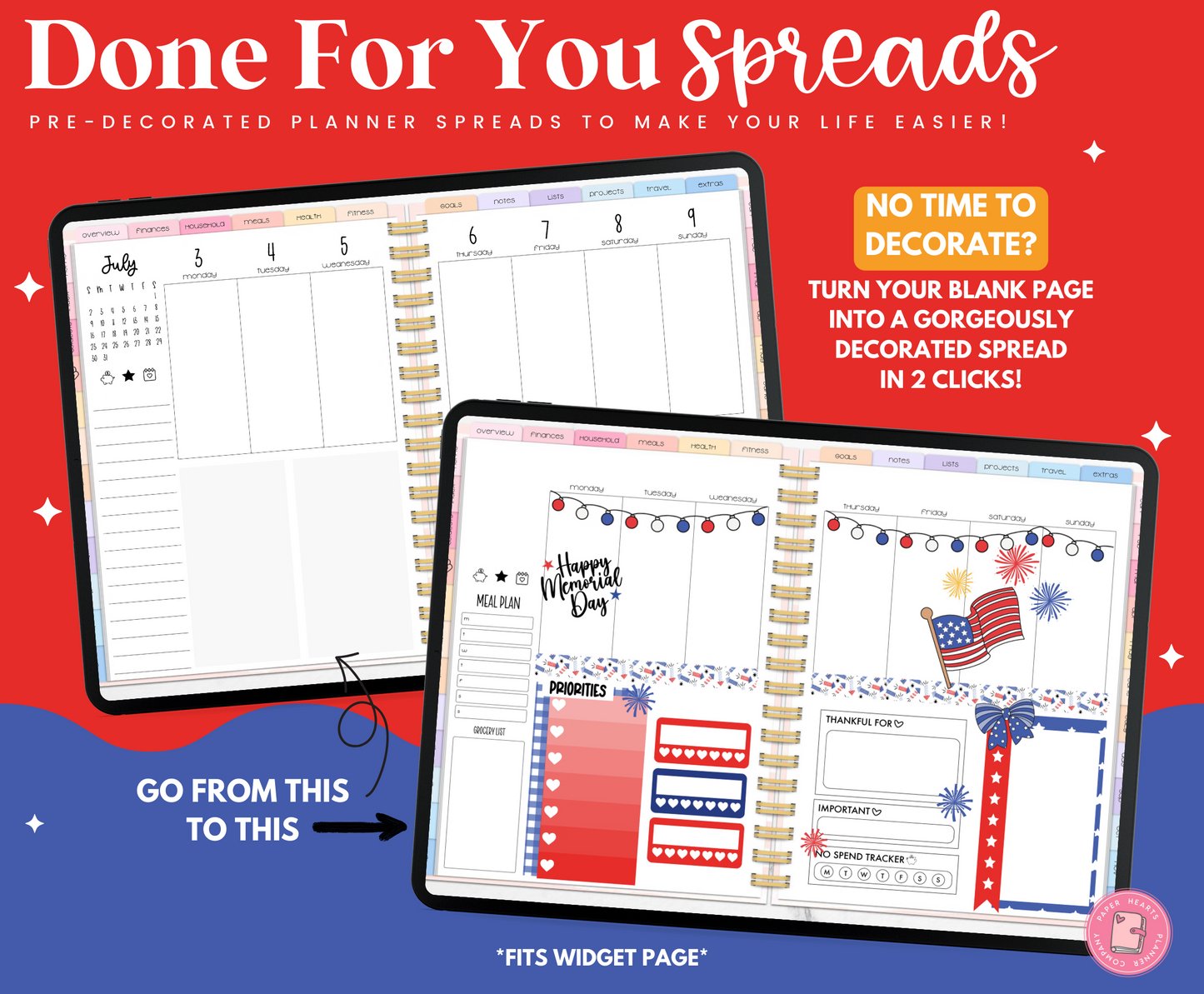 Memorial Day Done For You Sticker Set Widget Layout
