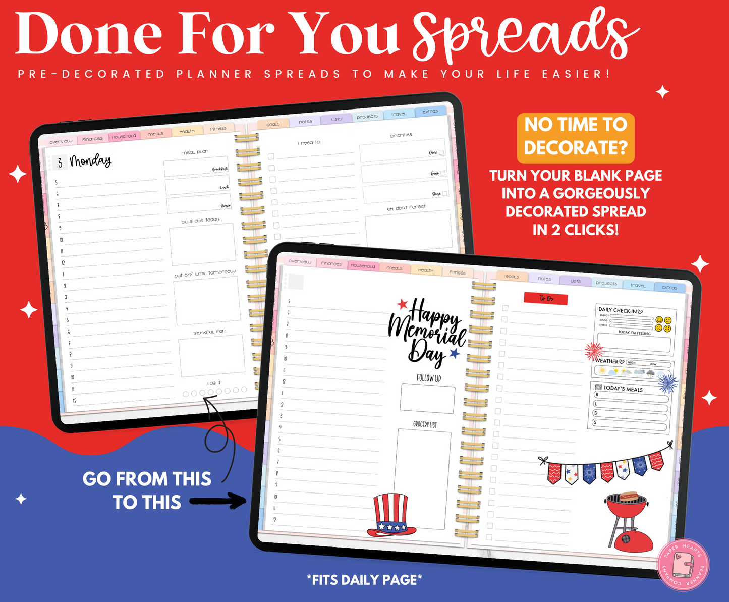 Memorial Day Done For You Sticker Set Daily Layout