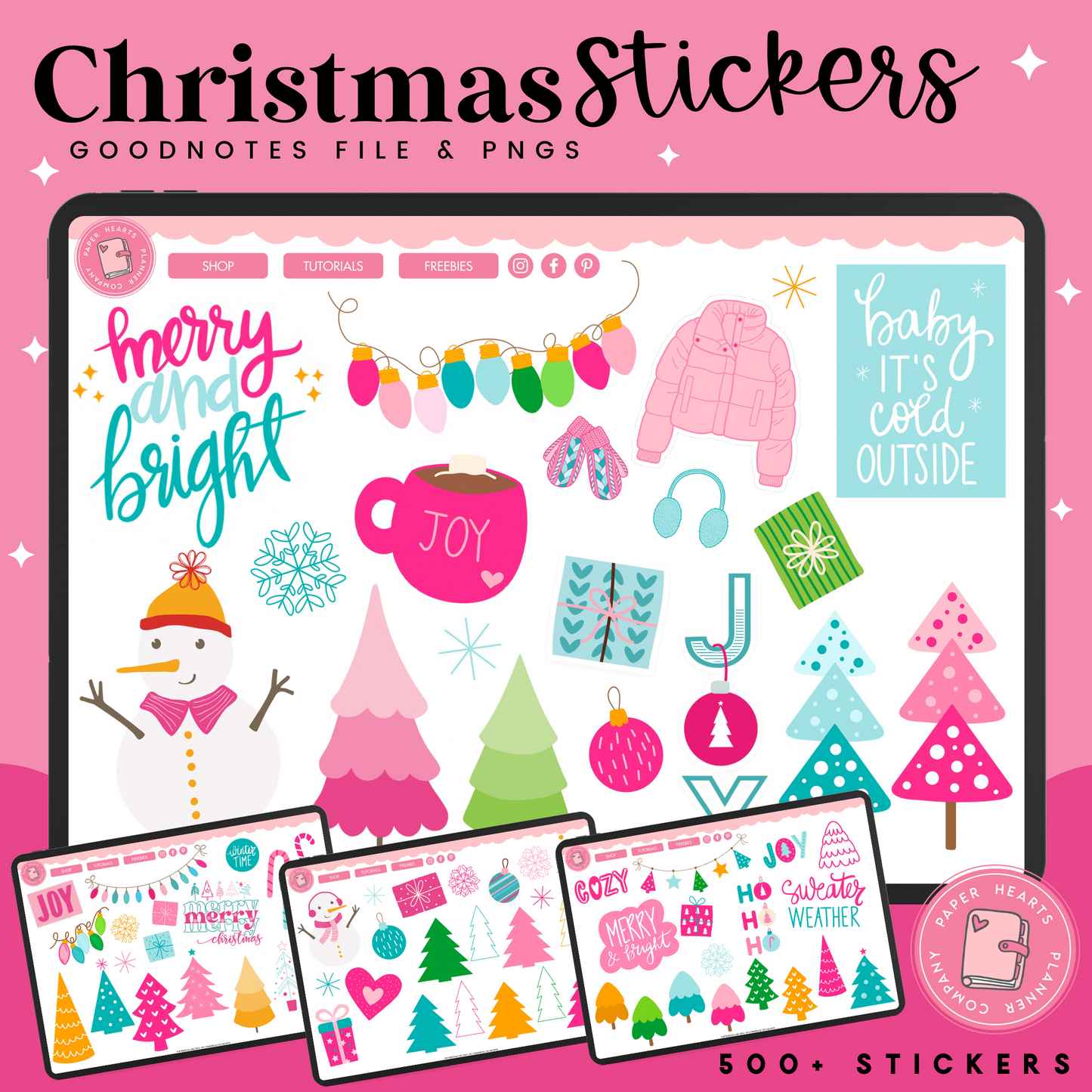 Merry & Bright Christmas Stickers
