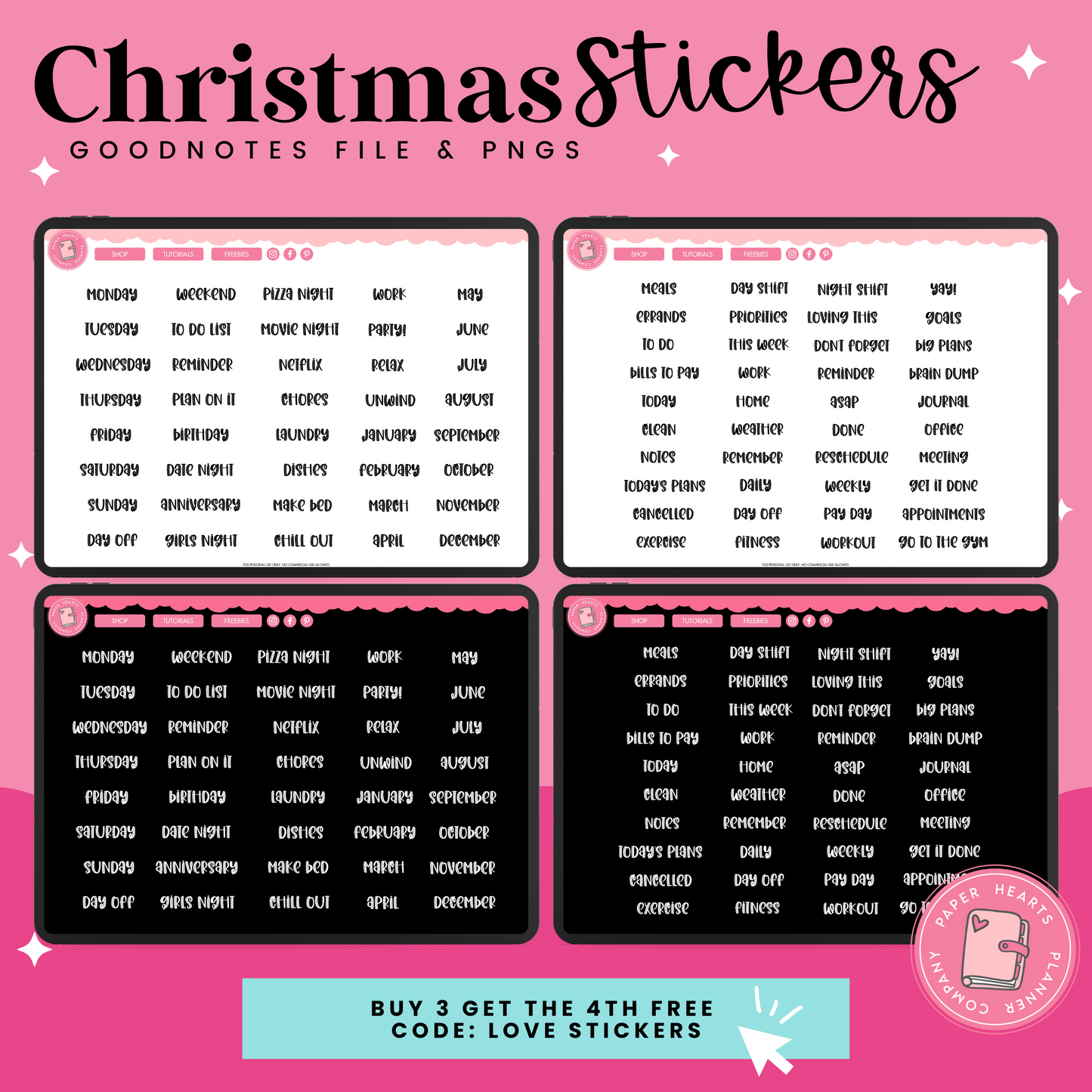 Merry & Bright Christmas Stickers