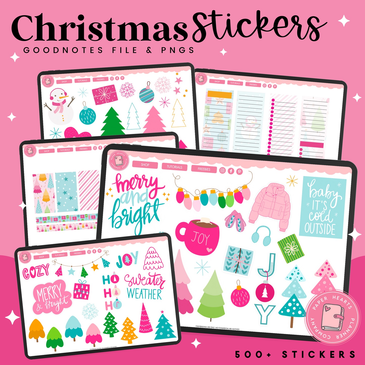 Merry & Bright Christmas Stickers