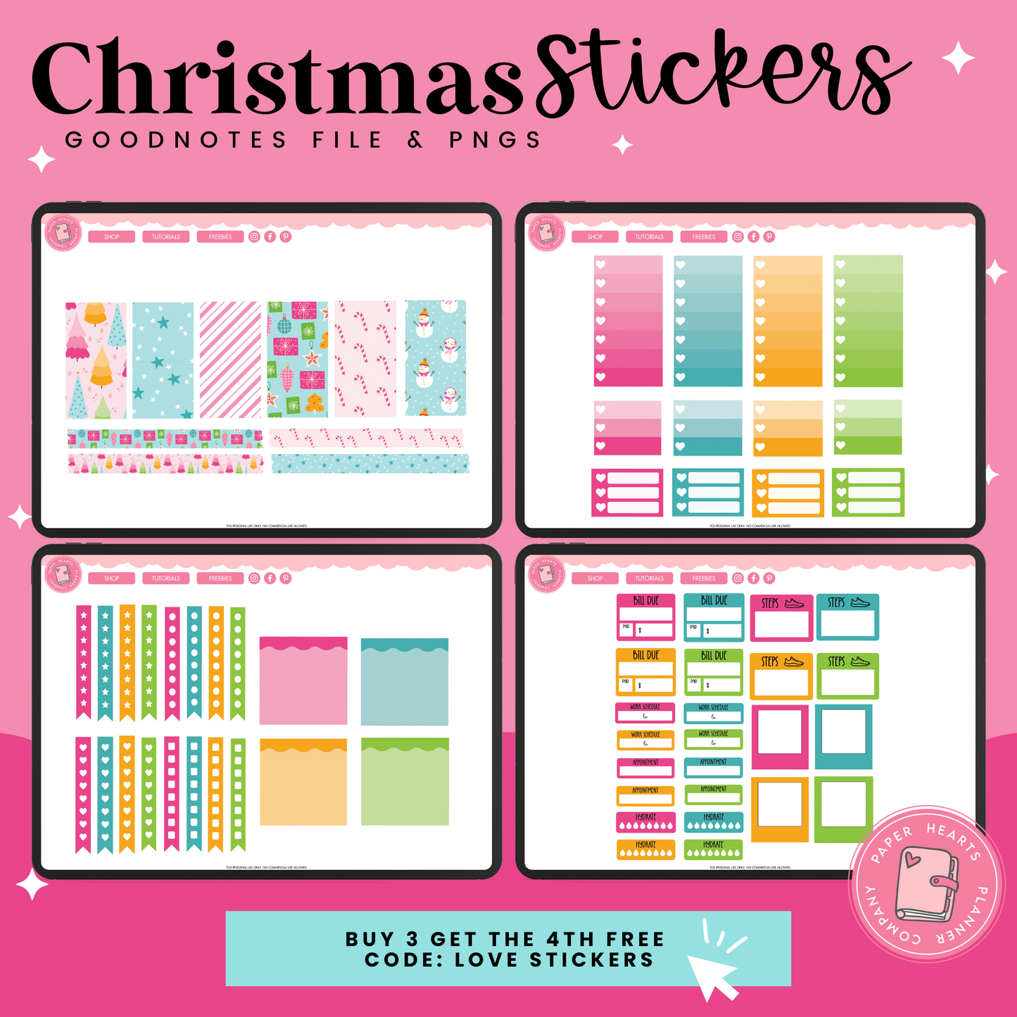 Merry & Bright Christmas Stickers