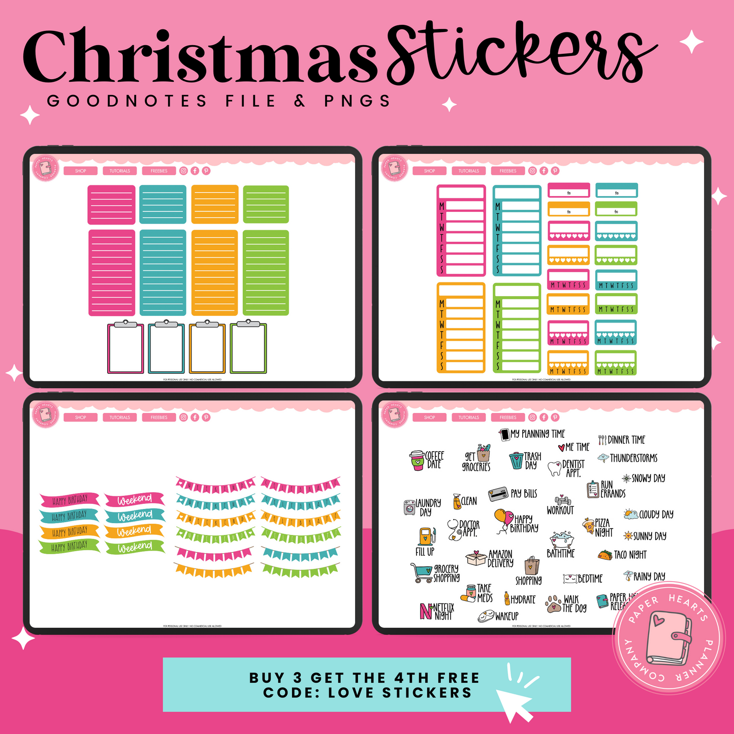Merry & Bright Christmas Stickers