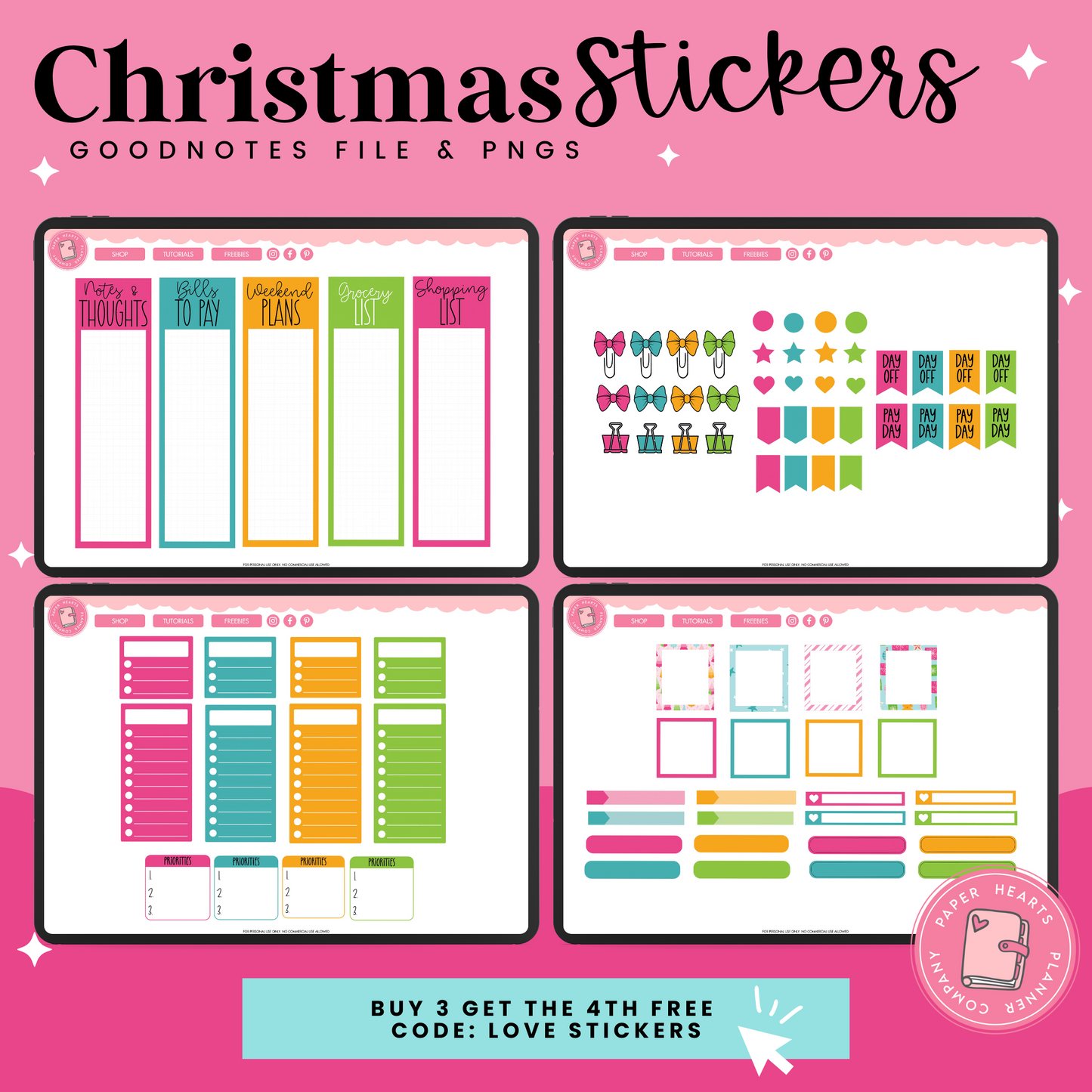Merry & Bright Christmas Stickers