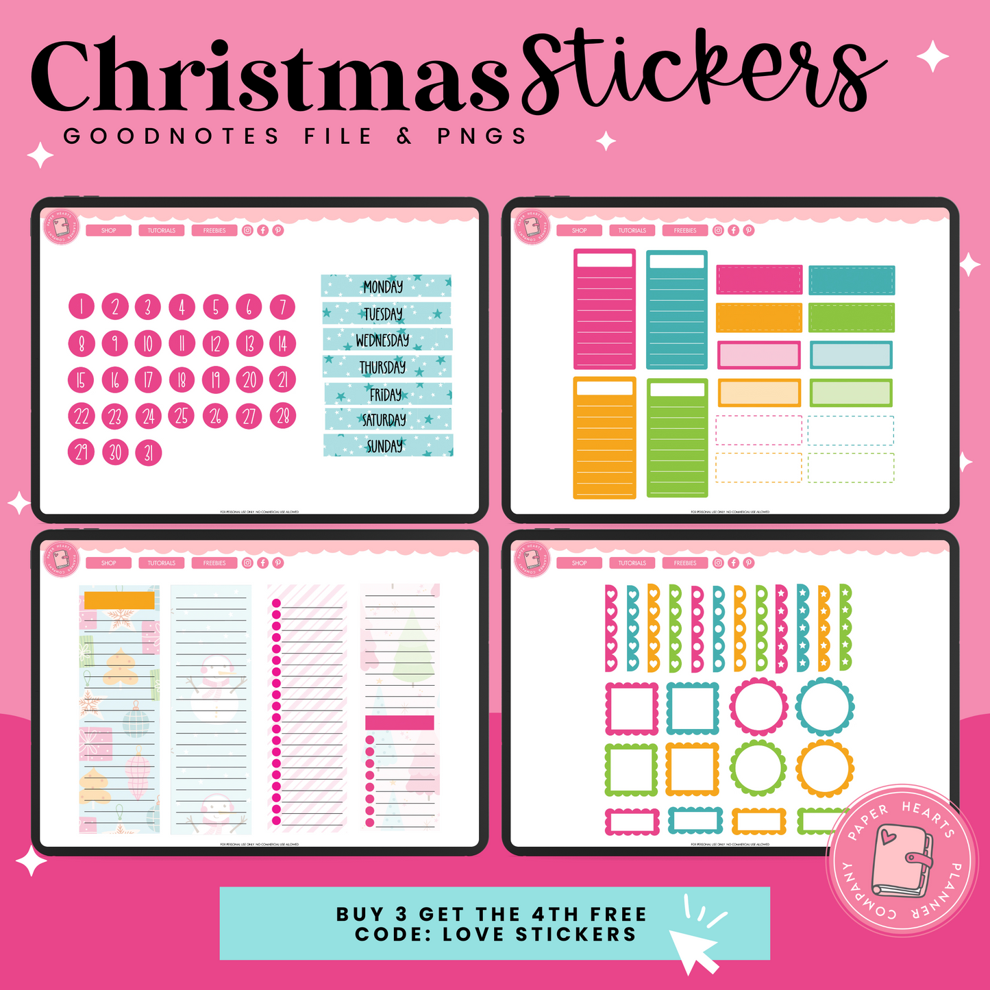 Merry & Bright Christmas Stickers