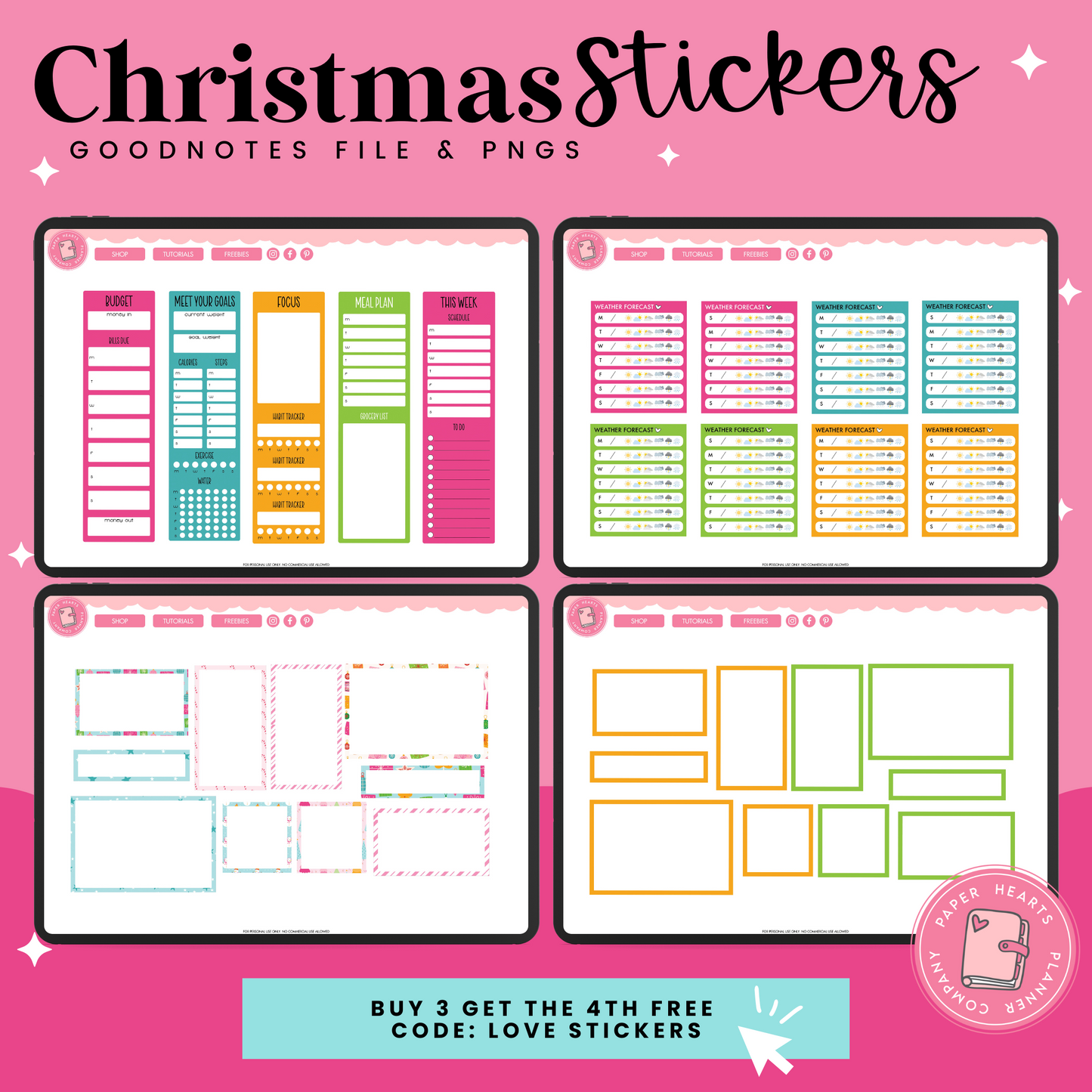 Merry & Bright Christmas Stickers
