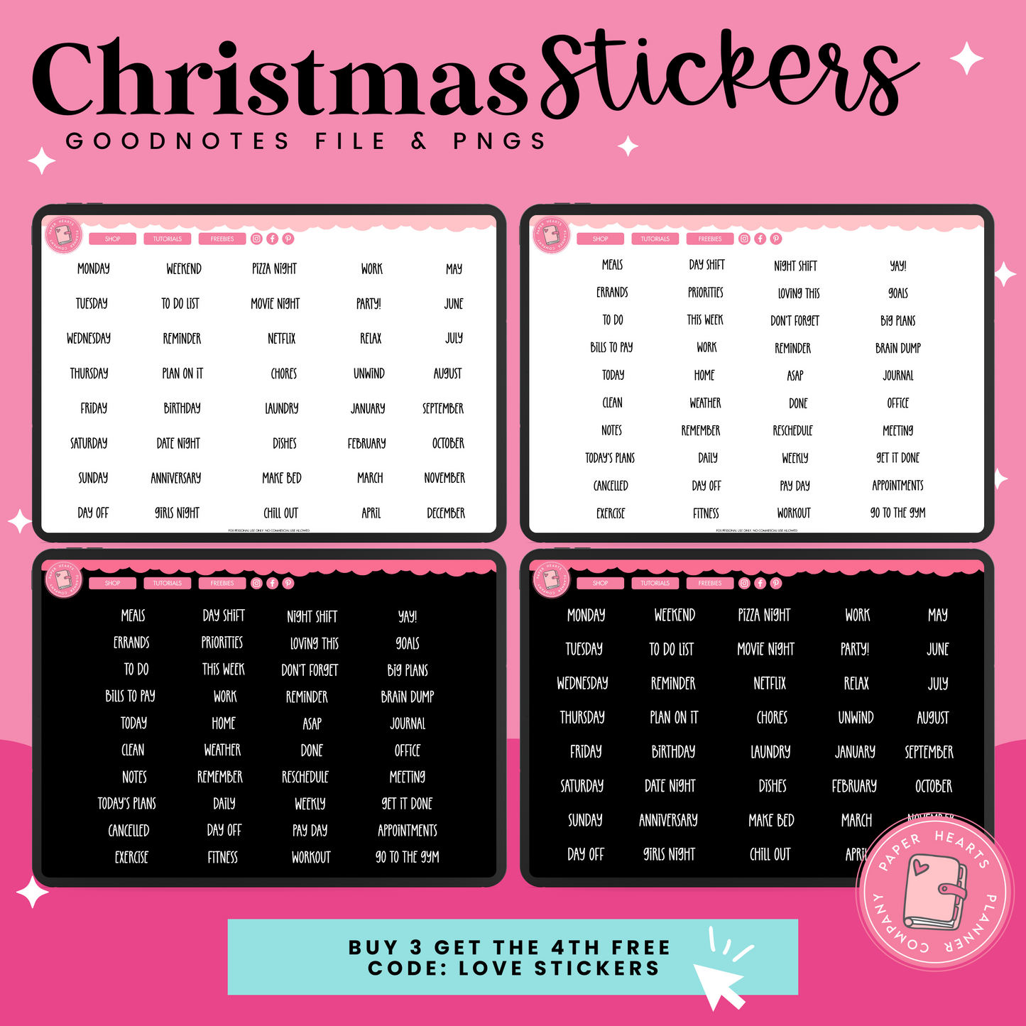 Merry & Bright Christmas Stickers
