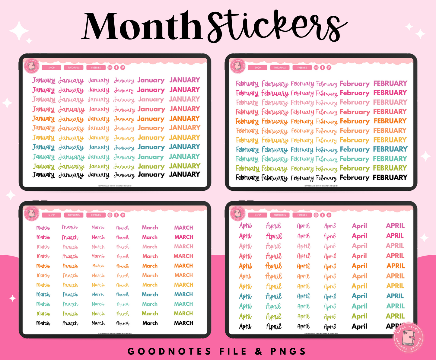 Month Stickers